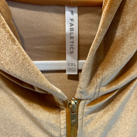 Velour Hoodie, Gold/Orange Color, XXL, Fabletics - Picture 3 of 6
